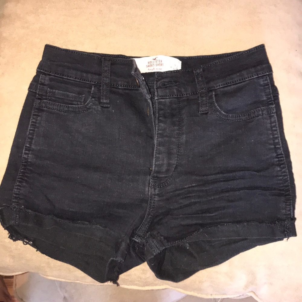 Black jean shorts